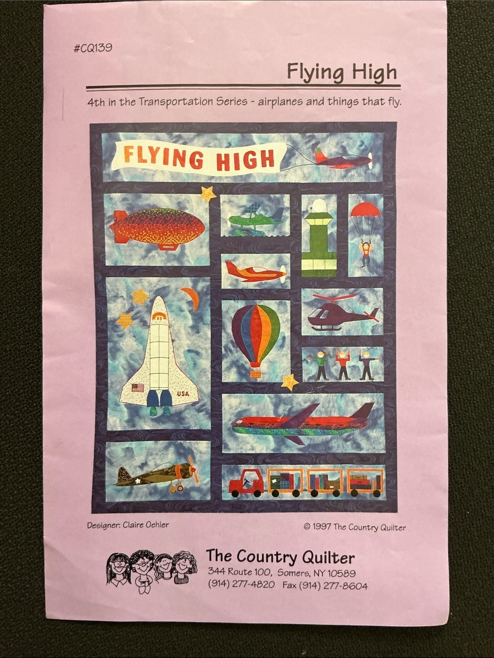 Flying High Aviation Theme Quilt Pattern Helicopter Plane Space Shuttle